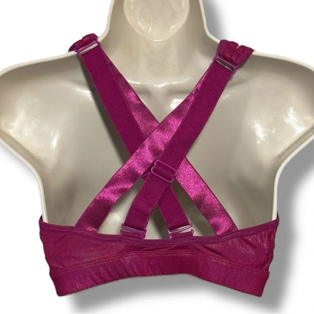 Fabletics Women’s Belle Iridescent High Impact Sports Bra Berry Size Small